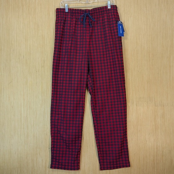 Nautica Other - Nautica Cozy Fleece Plaid Pajama Pants Men's‎ Medium Sleepwear Red Navy Cozy New